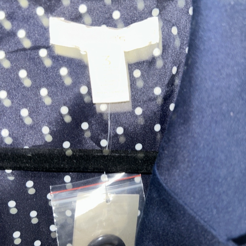 BLAZER - Chico's - Dark Blue (Ink) - Blue/White Polka Dot Lining- 2 (12/M) - NWT - Picture 3 of 4
